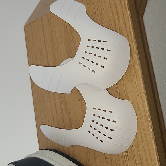 Nike Dunk Low Sneakers Black and White with Blue Swoosh With Crease Guards - Picture 11 of 11